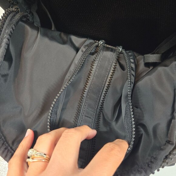 Dagne Dover Medium Black Dakota Backpack Neoprene Onyx Embroidered Company Logo - Picture 11 of 12